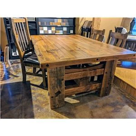 Pre 1910 authentic reclaimed barnwood trestle table